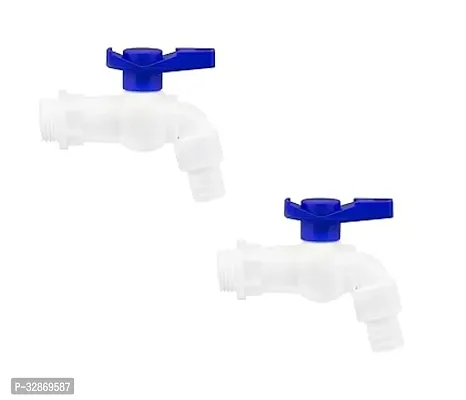 Plastic Heavy Duty PVC White Nozzle Bib Cock Pack o f2