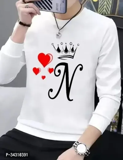 Stylish White Polyester Printed Round Neck Tees For Men-thumb0