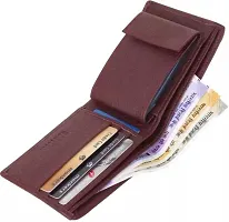 Designer Brown Artificial Leather Solid Two Fold Wallet For Men-thumb2