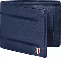 Designer Blue Artificial Leather Solid Two Fold Wallet For Men-thumb2