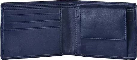 Designer Blue Artificial Leather Solid Two Fold Wallet For Men-thumb1