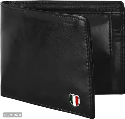 Designer Black Artificial Leather Solid Two Fold Wallet For Men