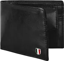 Designer Black Artificial Leather Solid Two Fold Wallet For Men-thumb2