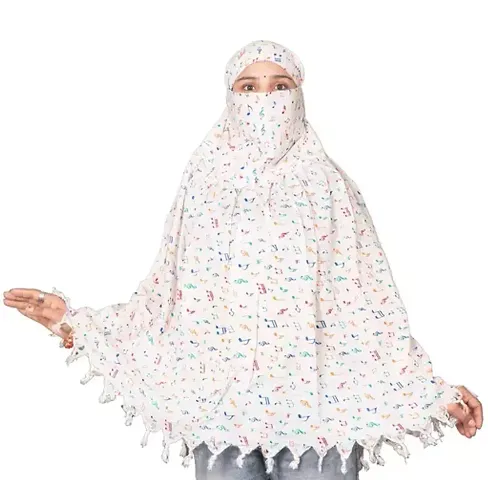 Scarf Cum Mask For Women Full Face And Hand Covered Ready To Wear Stitched Dupatta Anti Polution And Sun Rays Protction Smart Scarf With Tiny Prints