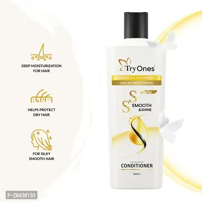 Smooth and Shine Conditioner 200ml, With Biotin and Silk Proteins - Deeply Moisturises Dry and Frizzy Hair, Vitamin H and Silk Protine For Used by Professional 200ml For Men and Women-thumb2