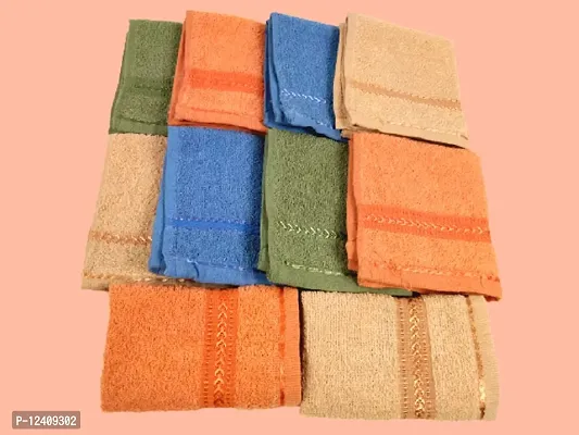 Kanika Combo 1229 Handkerchief Multicolor Towel Hand Face FUR Towel Handkerchiefs Bathroom Towel Men or Women Accessories Handkerchiefs (PACK OF 10)-thumb2