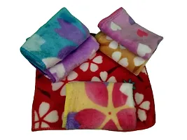 USEME 7063 Soft Stripes Terry Face Towel Handkerchief Women Soft Cotton Hankies Ladies hanky set for women [Multicolor] Handkerchief (Pack of 6)-thumb1