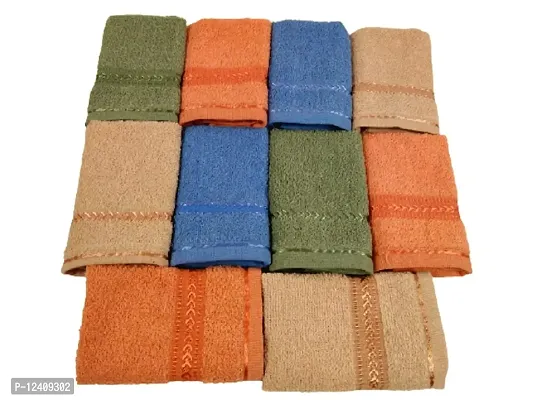 Kanika Combo 1229 Handkerchief Multicolor Towel Hand Face FUR Towel Handkerchiefs Bathroom Towel Men or Women Accessories Handkerchiefs (PACK OF 10)-thumb0