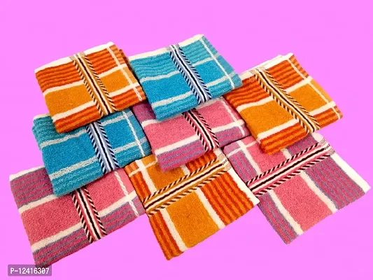 KALPANA Combo 1676 Multicolor Towel Hand Face Fur Towel Handkerchiefs Bathroom Towel Men OR Women Accessories Handkerchiefs (PACK OF 8)-thumb4