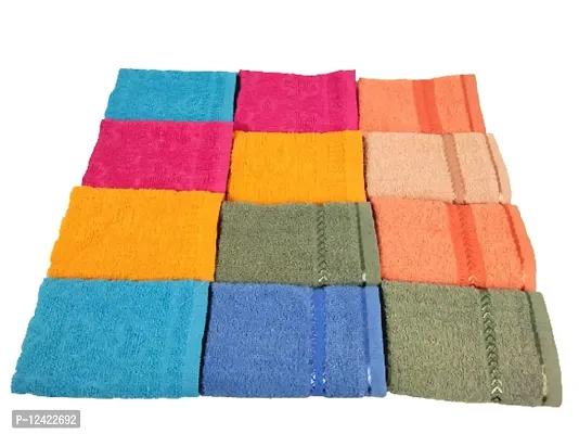 KALPANA COMBO 2616 Handkerchief MULTICOLOR Towel Hand Face FUR Towel Handkerchiefs Bathroom Towel Men OR Women Accessories Handkerchiefs (PACK OF 12)