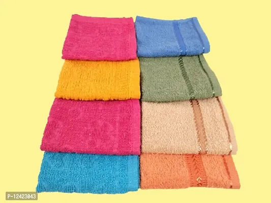 KALPANA COMBO 5238 Handkerchief MULTICOLOR Towel Hand Face FUR Towel Handkerchiefs Bathroom Towel Men OR Women Accessories Handkerchiefs (PACK OF 8)-thumb2