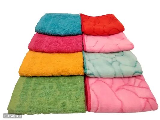 KALPANA Combo 2536 Multicolor Towel Hand Face Fur Towel Handkerchiefs Bathroom Towel Men OR Women Accessories Handkerchiefs (PACK OF 8)-thumb0