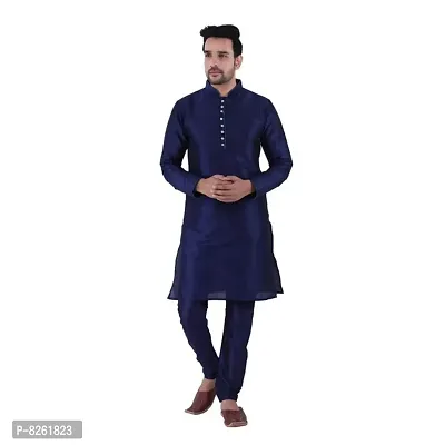 Classic Silk Blend Solid Kurta Sets for Men-thumb0