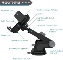 OFB Bike Mobile stand with USB 3.0 Fast Charger | Rear View Mount Anti Shake Fall Prevention 360 Degree Rotation Scooter Motorcycle Activas Bicycle Upto 4.8 to 7.6 Inches-thumb1