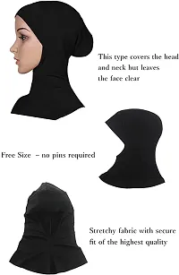 Nazneen Stretchable Under Hijab Ninja cap Combo pack of 4 (Maroon, White, Black  Navy)-thumb3