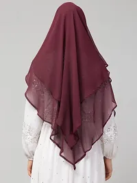 Nazneen Wine Triangle tow layers tie at back Ready to wear Hijab cum Naqab-thumb4
