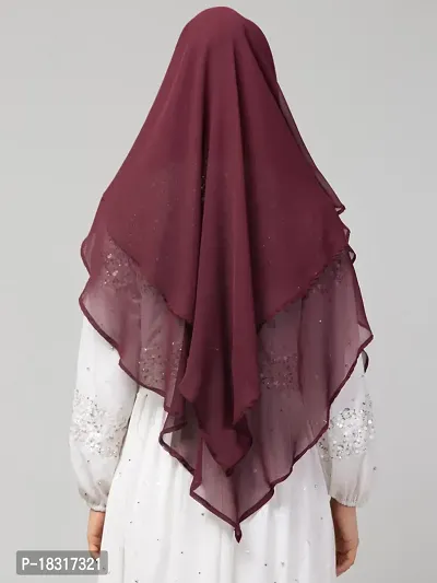 Nazneen Wine Triangle tow layers tie at back Ready to wear Hijab cum Naqab-thumb5