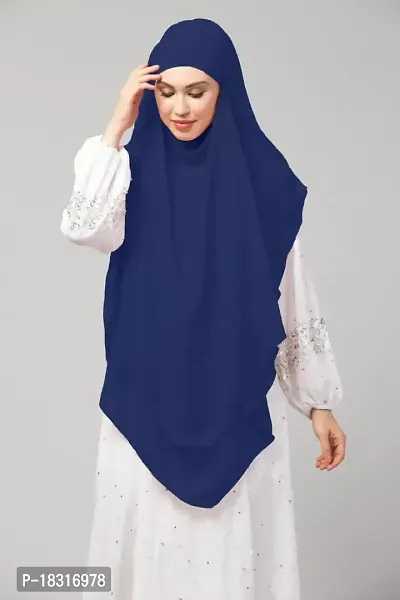 Nazneen Navy Triangle tow layers tie at back Ready to wear Hijab cum Naqab-thumb4