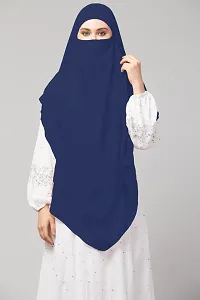 Nazneen Navy Triangle tow layers tie at back Ready to wear Hijab cum Naqab-thumb1