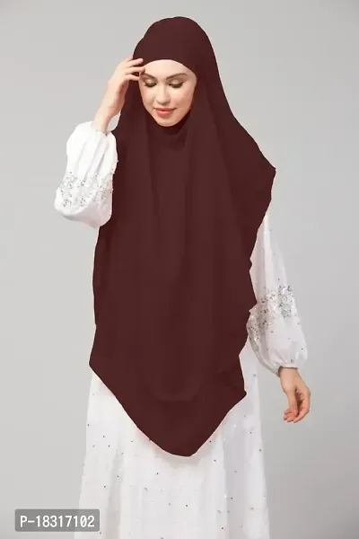 Nazneen Brown Triangle tow layers tie at back Ready to wear Hijab cum Naqab-thumb4