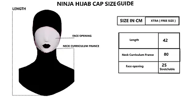 Nazneen Stretchable Under Hijab Ninja cap (Black)-thumb4