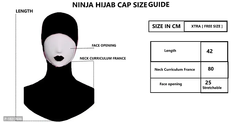 Nazneen Stretchable Under Hijab Ninja cap (Black)-thumb5