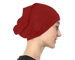 NAZNEEN Women's Tube Hijab Bonnet Cap Under Scarf Pullover (MAROON)-thumb1