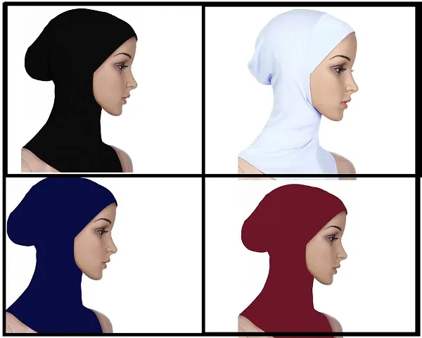 Nazneen Stretchable Under Hijab Ninja cap Combo pack of 4 peice
