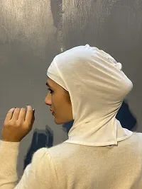 Nazneen Stretchable Criss cross White Ninja cap cum Hijab-thumb3