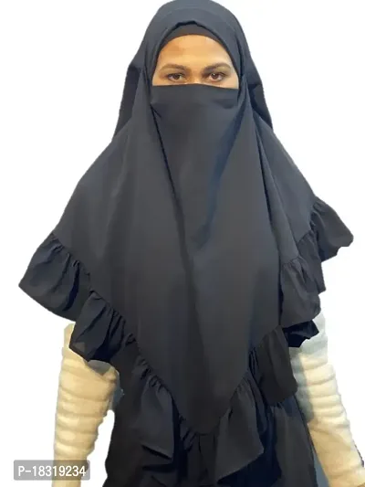 Nazneen triangle all-around frill tie at back head ready to wear Hijab cun Naqab-thumb0