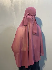 Nazneen tie at back instant ready to wear Hijab with nose piece(Wine Purple)-thumb2