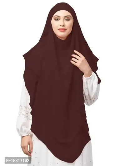 Nazneen Brown Triangle tow layers tie at back Ready to wear Hijab cum Naqab-thumb0