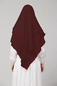 Nazneen Brown Triangle tow layers tie at back Ready to wear Hijab cum Naqab-thumb2