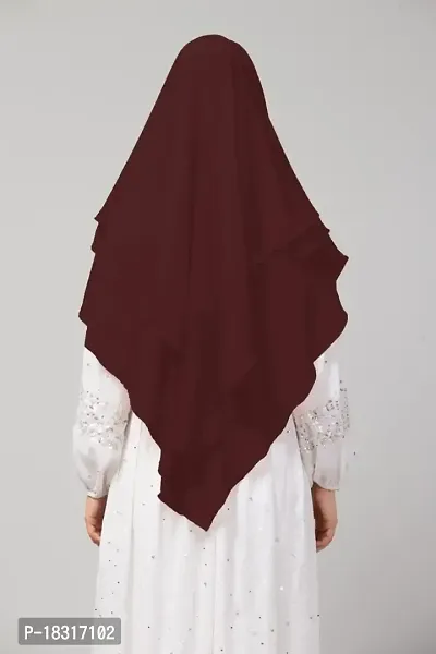 Nazneen Brown Triangle tow layers tie at back Ready to wear Hijab cum Naqab-thumb3