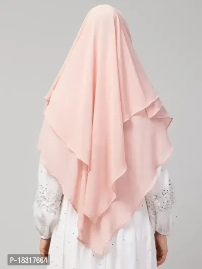 NAZNEEN Pink Triangle tow layers tie at back Ready to wear Hijab cum Naqab-thumb5