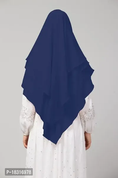 Nazneen Navy Triangle tow layers tie at back Ready to wear Hijab cum Naqab-thumb3