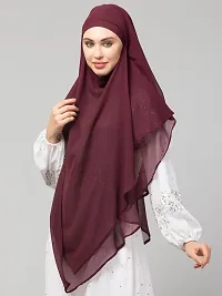 Nazneen Wine Triangle tow layers tie at back Ready to wear Hijab cum Naqab-thumb1