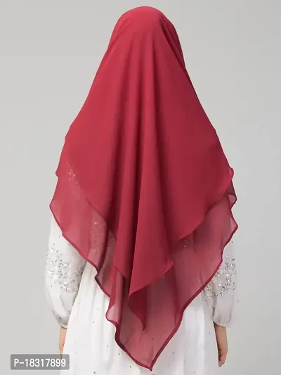 Nazneen Maroon Triangle tow layers tie at back Ready to wear Hijab cum Naqab-thumb5