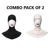 NAZNEEN Stretchable Under Hijab Ninja cap Combo pack of 2 (Black  White)-thumb2