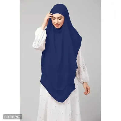 Nazneen Navy Triangle tow layers tie at back Ready to wear Hijab cum Naqab-thumb5