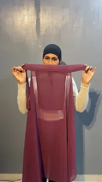 Nazneen tie at back instant ready to wear Hijab with nose piece(Wine Purple)-thumb4