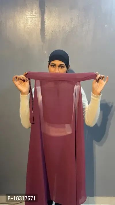 Nazneen tie at back instant ready to wear Hijab with nose piece(Wine Purple)-thumb5