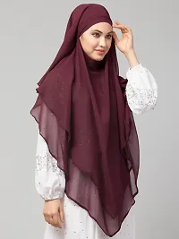 Nazneen Wine Triangle tow layers tie at back Ready to wear Hijab cum Naqab-thumb3