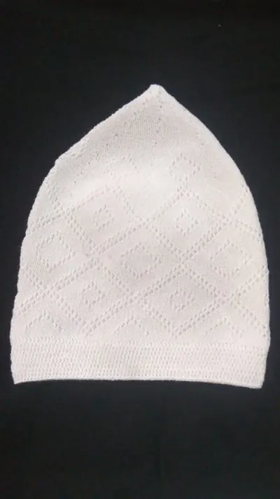 Islamic Men's White Cotton Head Cap