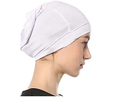 Women's Tube Hijab Bonnet Cap Under Scarf Pullover (White)-thumb1