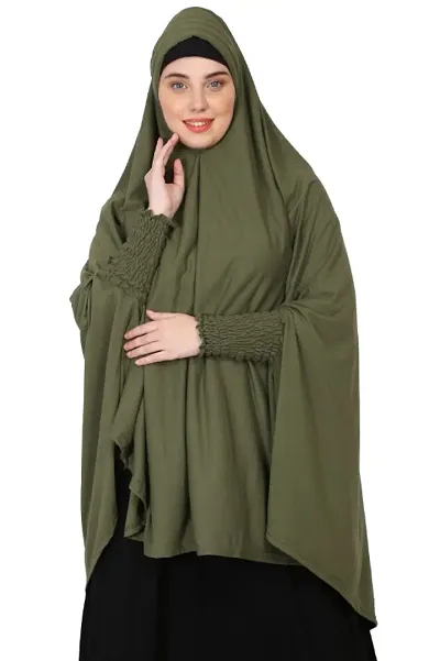 Stretchable Jersey Prayer Khimar Hijab For Women