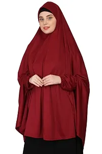 Nazneen stretchable Jeresy elastic at wrist with sleeve  Jilbab cum prayer khimar  Hijab-thumb3