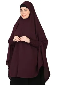 Nazneen Smoking sleeve instant ready to wear  Jilbab cum Khimer Hijab (WINE MATT KHIMAR)-thumb1