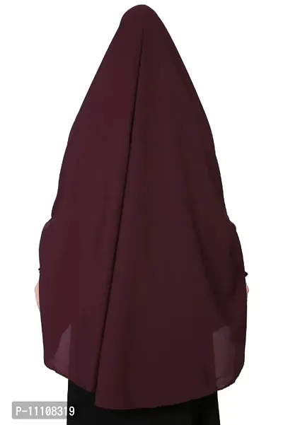 Nazneen Smoking sleeve instant ready to wear  Jilbab cum Khimer Hijab (WINE MATT KHIMAR)-thumb3