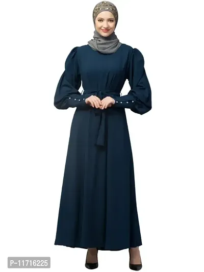 Classic Polyester Solid Islamic Abaya for Women-thumb0